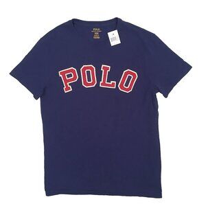 NEW Vintage Polo Ralph Lauren T Shirt! Blue Embroidered POLO on Front Custom Fit